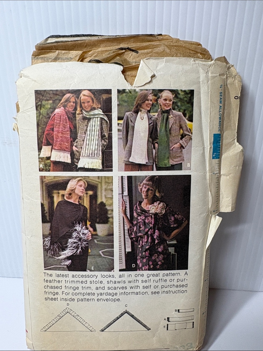 Butterick Shawl Stole Scarves Vintage Sewing Patterns 3965